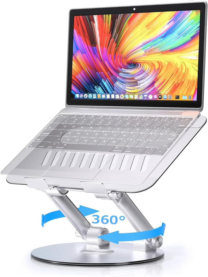 SHINEGIANT Laptop Ständer mit 360° Drehbarer Basis, Ergonomisch Laptopständer Höhenverstellbar, Note