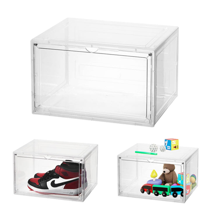 Schuhbox, Transparente Stapelbare Schuh Boxen, Faltbar Durchsichtige Schuhboxen Schuhschrank Aufbewa