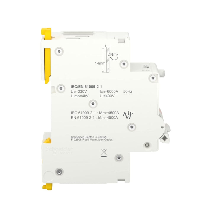 Schneider Electric FI LS RESI9 1P+N 16A B 30MA TYP A 6KA, R9D01616, Grau Ausschaltevermögen 6kA Nenn
