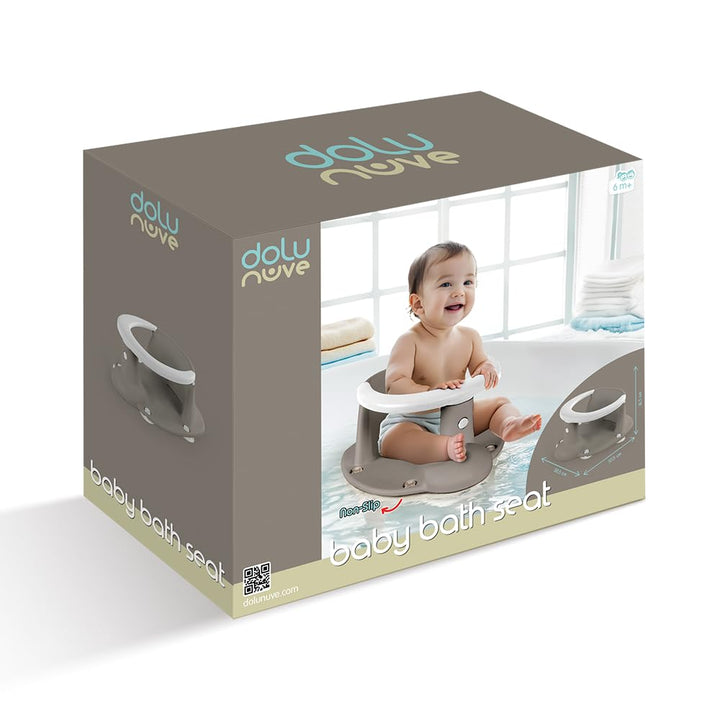 Dolu Baby Badesitz - Sicher & Bequem - Steingrau - Ideal für Neugeborene & Säuglinge - Einfache Hand