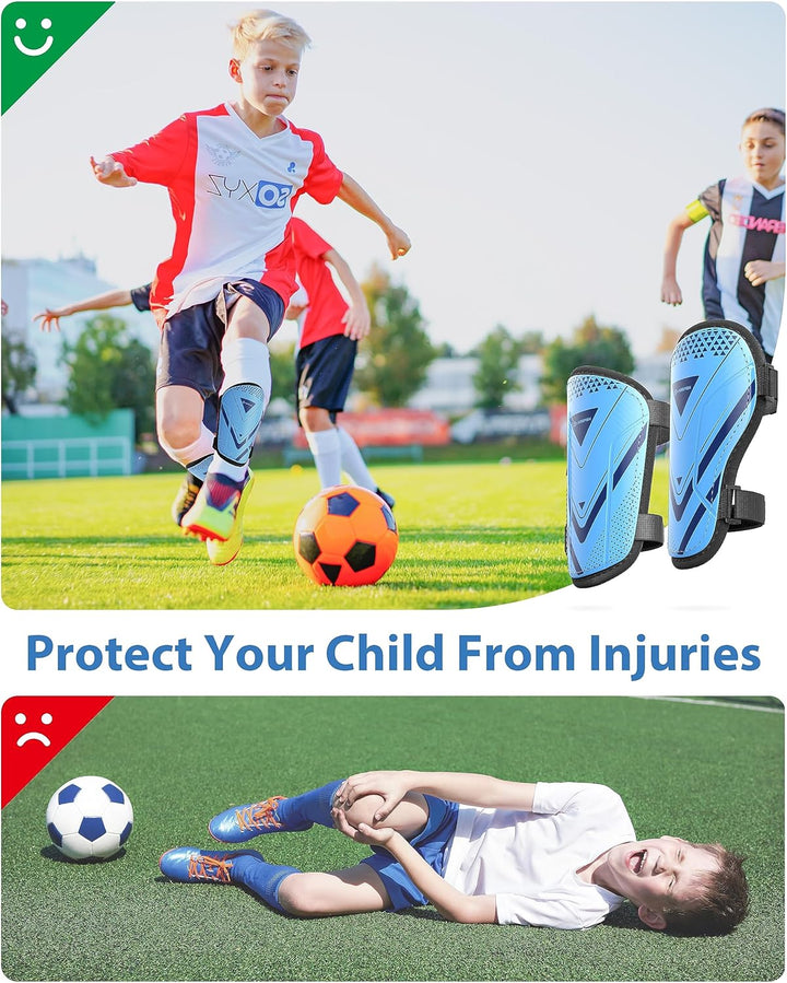 Schienbeinschoner Kinder Fussball Zertifiziert Airsfish Leichte,Langlebige,rutschfeste Schienbeinsch