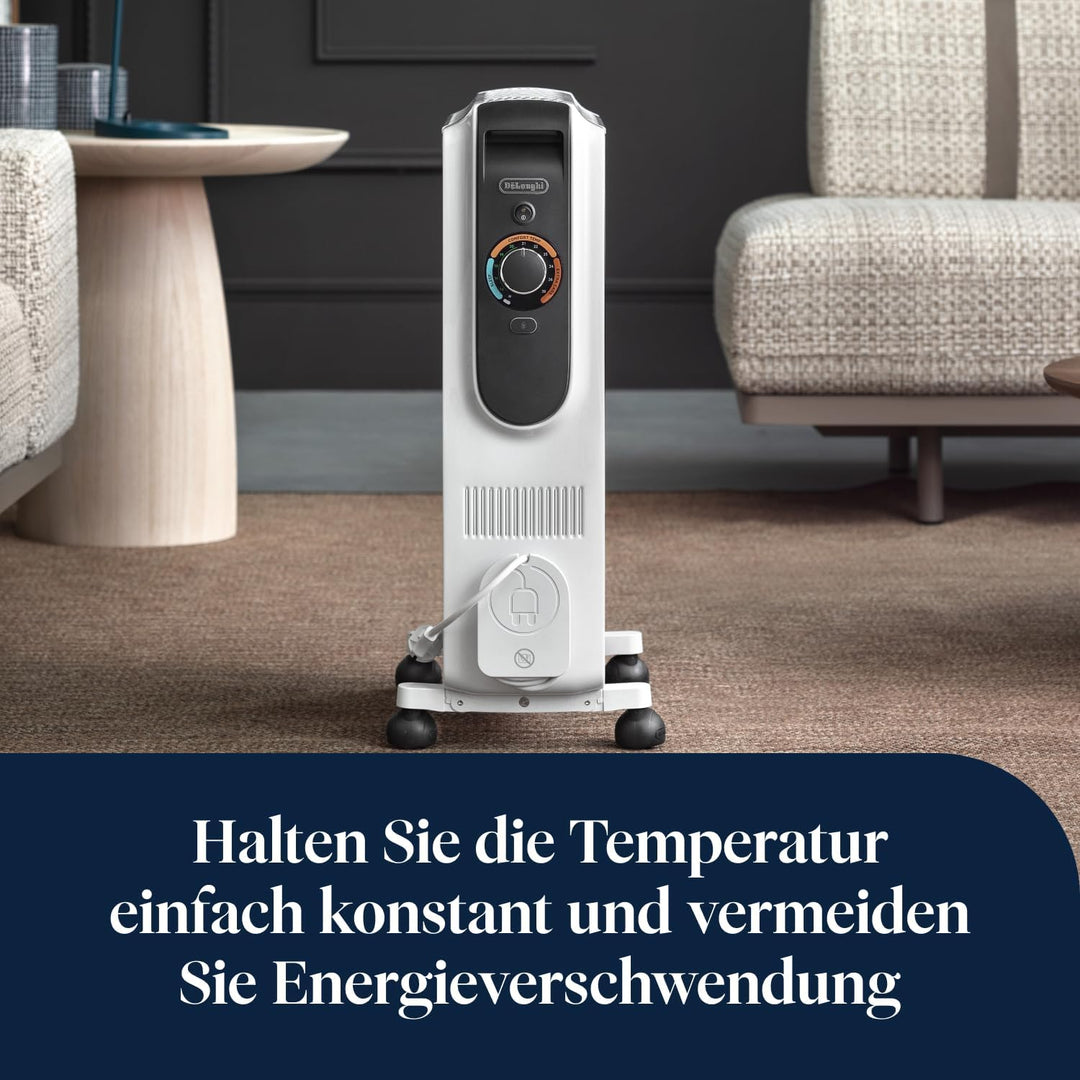 De'Longhi Dragon EasyTronic – Ölheizer für Räume bis 75m³, Elektroheizung mit Sicherheitsthermostat,