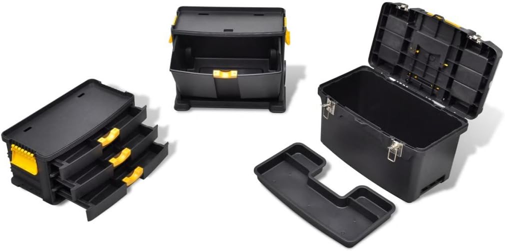 Werkzeugkoffer Tragbare Werkzeugkoffer Trolley Werkzeugaufbewahrung mit 2 Rollen und einem Griff 46