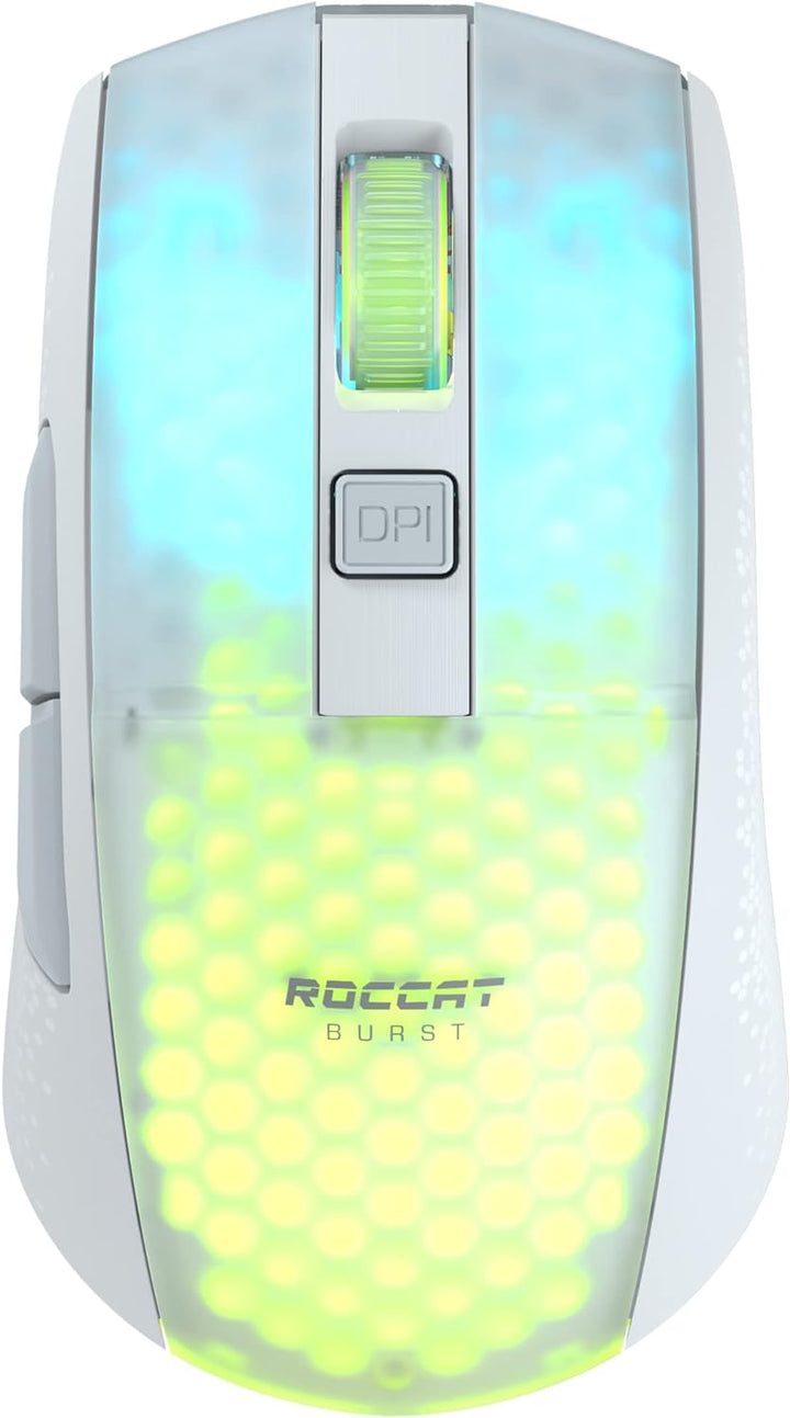 Roccat Burst Pro Air - leichte, symmetrische, kabellose, optische RGB-Gaming-Maus mit Optical Owl-Ey