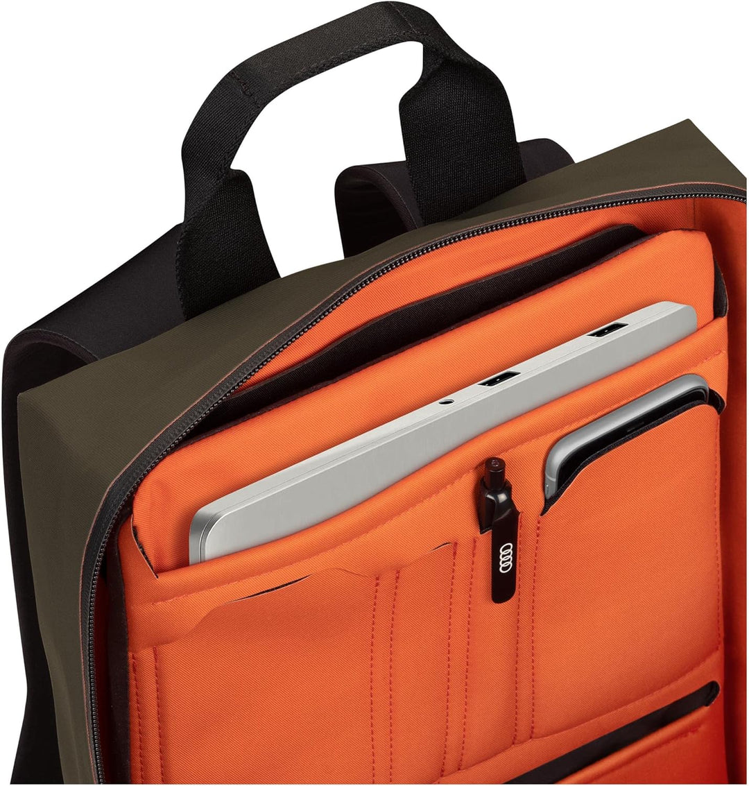 Audi 3152201800 Rucksack Tasche Tragetasche Backpack, Ringe Logo, grün