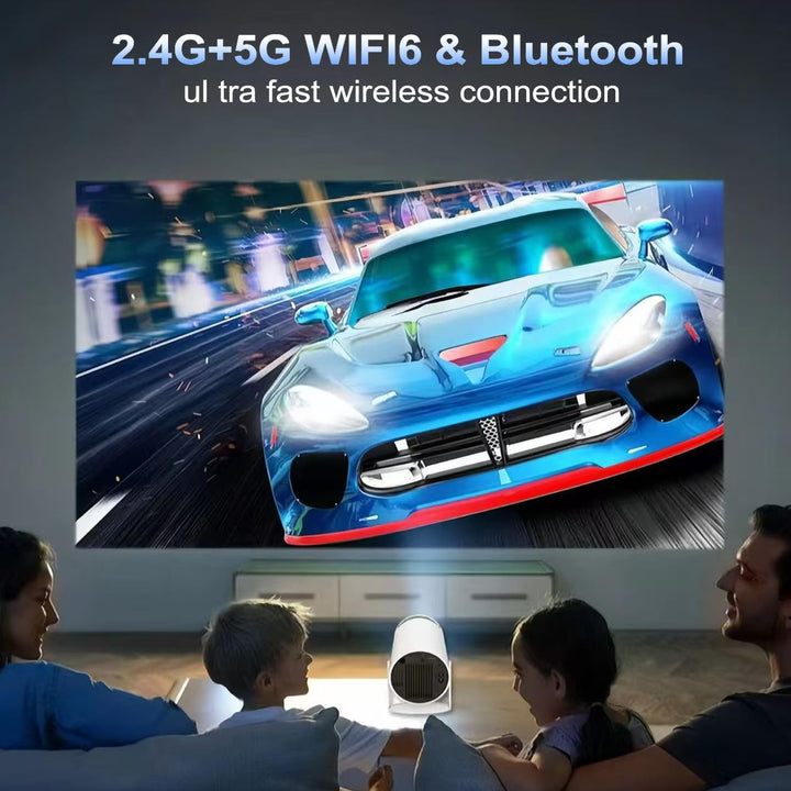 Video-Beamer Mini Beamerr 4K 1080P Full HD Kompatibel mit Android und Netflix–WiFi 6 BT5.2 180° Rota