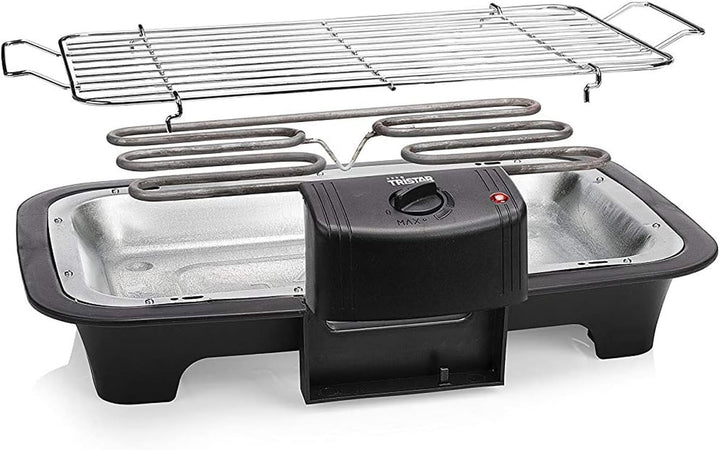 Elektrischer BBQ Tischgrill & Grillzange mit Wasserauffangschale, Grillfläche 38x22cm - 2000Watt