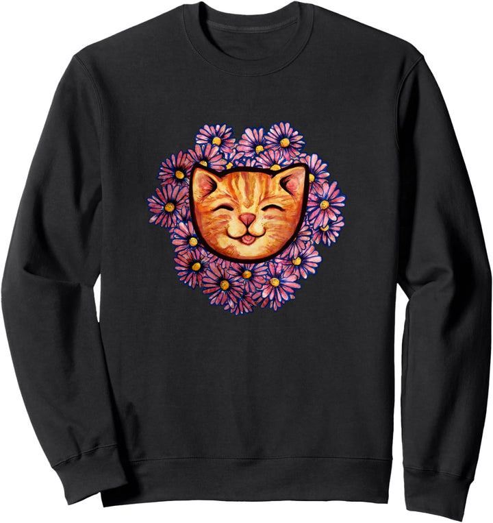 Happy Orange Tabby Cat Nette Katze Sweatshirt