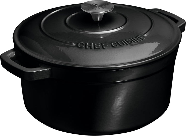 CHEF CUISINE Gusseisernes Kochtopf- & Pfannen-Set, 3-teilig mit Deckel Ofenfest