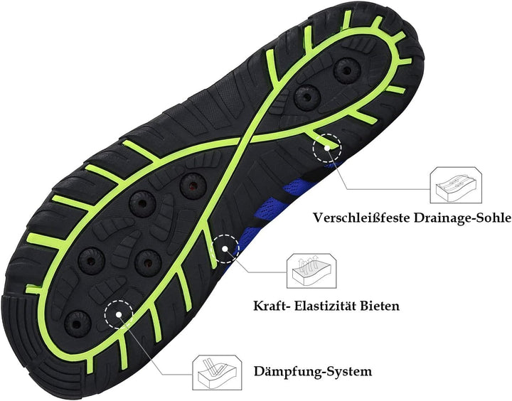 SAGUARO Badeschuhe für Herren Damen - 7/9 Drainagelöcher Schnelltrocknende rutschfest, Gr 35-48 40 E