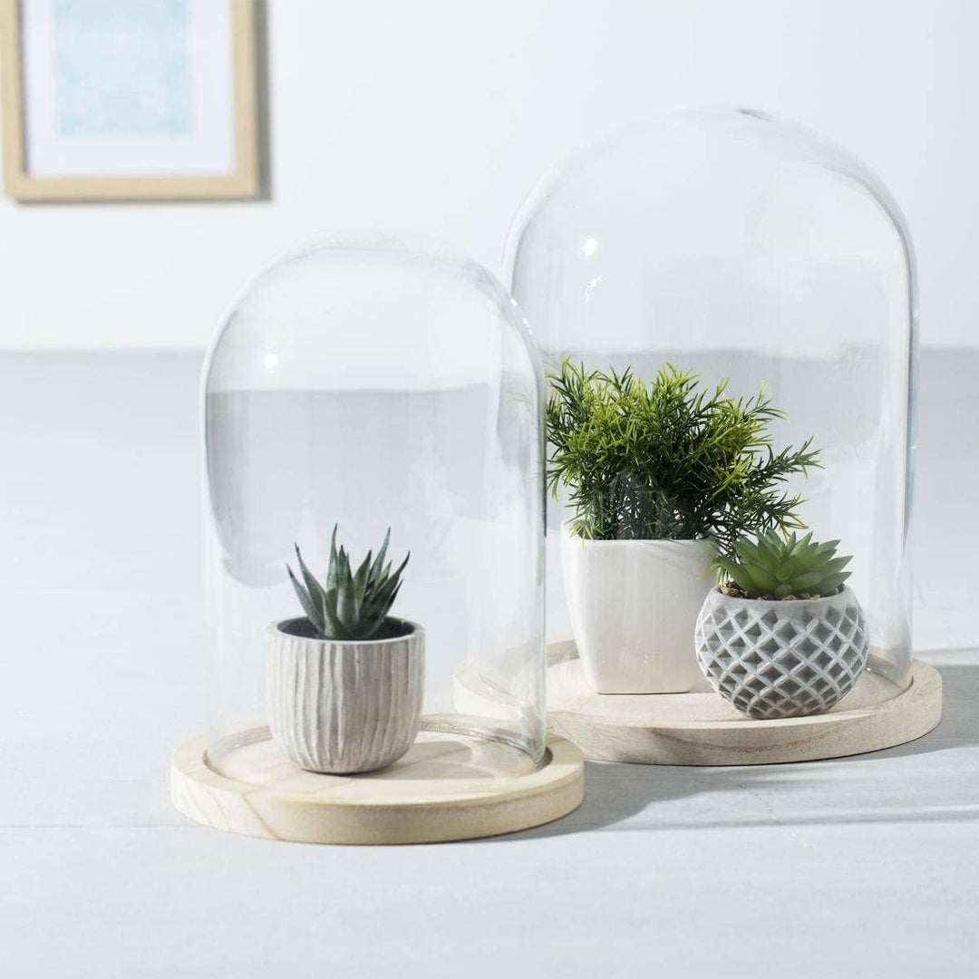 Bell Glass Base Wood