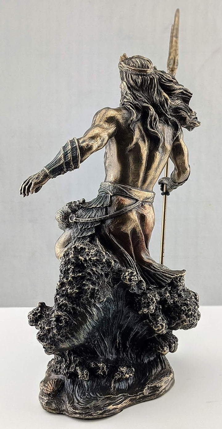 Veronese Design Harz Statuen Griechische Gott Poseidon stehend über abstürzen Wellen Statue 15,2 x 2