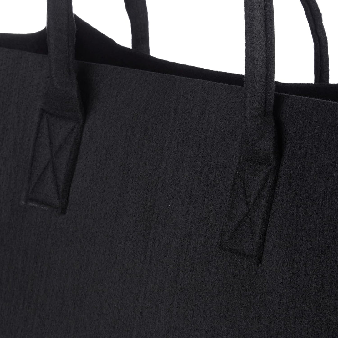 Relaxdays 2X Kaminholztasche, faltbar, flexibel, Griff, 27 Liter, Filz, Aufbewahrungskorb, HxBxT: 25