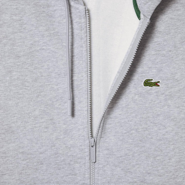Lacoste Herren Sweatjacke SH9626, Männer Sweatshirt Reissverschluss,Regular Fit, Chinesisches Silber