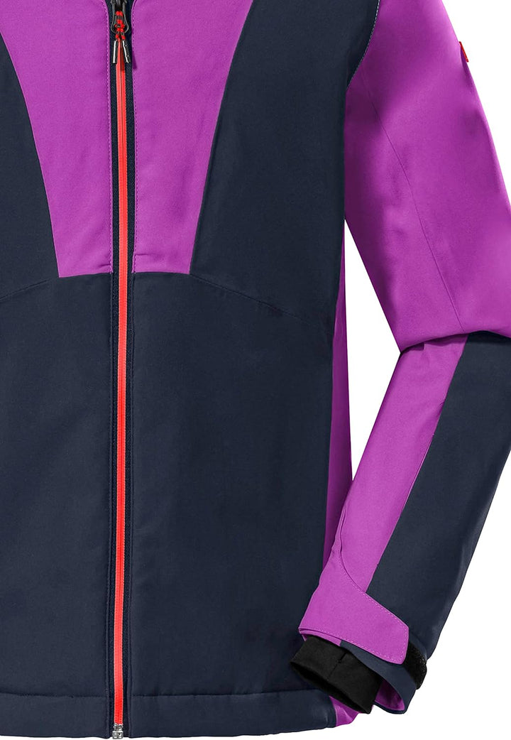 killtec Mädchen Skijacke/Funktionsjacke mit Kapuze und Schneefang KSW 155 GRLS SKI JCKT, neon reines