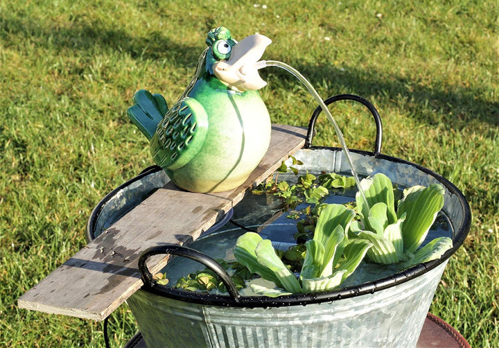 Wasserspeier Vogel grün Solar 17 cm