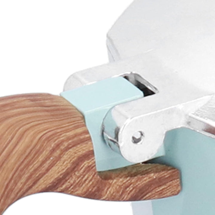 Mokkakanne aus Aluminium, Seeblau, 3 Tassen Kapazität, Klassisches Design, mit Verbrühungsschutzgrif