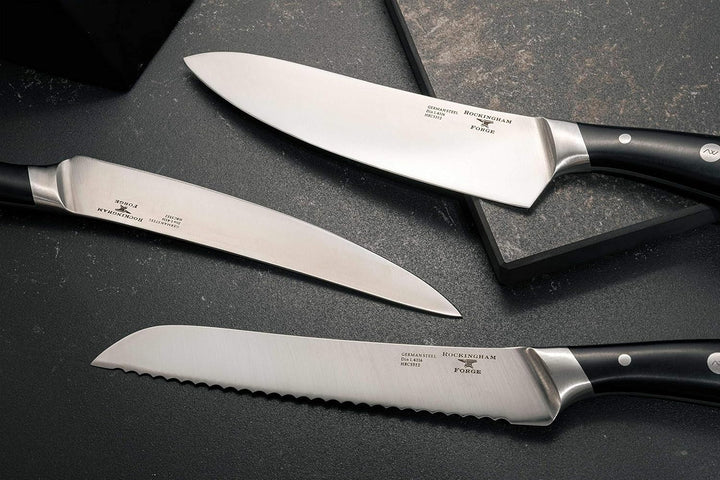 Rockingham Forge Ashwood Black Schwarz 6-Stück Messerblock – 5 Messer und Schwarzer Messerblock aus