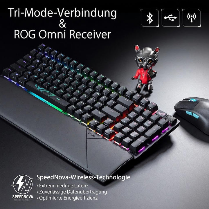 ASUS ROG Strix Scope II 96 Wireless mechanische Gaming Tastatur (ROG NX-Switches, Handballenablage,