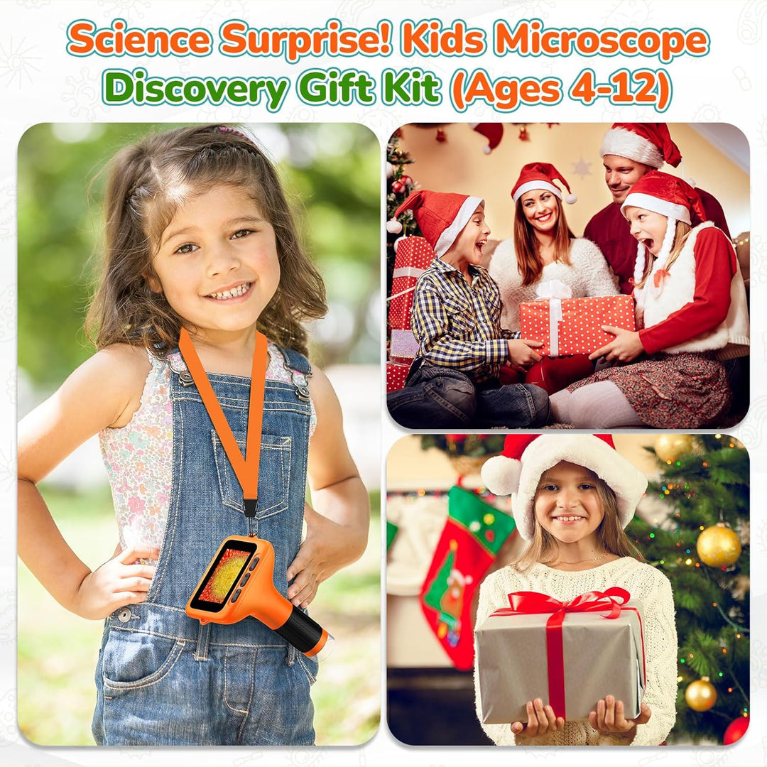 1000X Handheld Digitales Mikroskop für Kinder, 3-Zoll-HD-Bildschirm, Wiederaufladbar, Tragbare Lupe