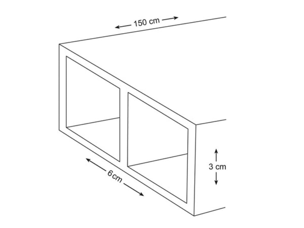 Toolland Kartätsche, Aluminium, rechteckig, 30 x 60 mm, 150 cm