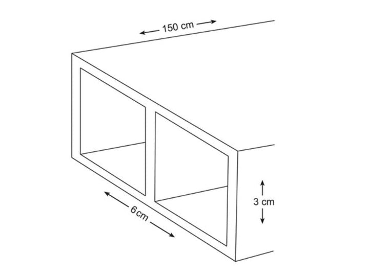 Toolland Kartätsche, Aluminium, rechteckig, 30 x 60 mm, 150 cm