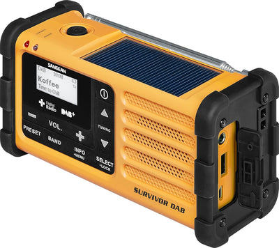 Sangean MMR-88 Survivor M8 Radio - Tragbares Notfall radio - Kurbelradio mit Notsummer und LED Tasch