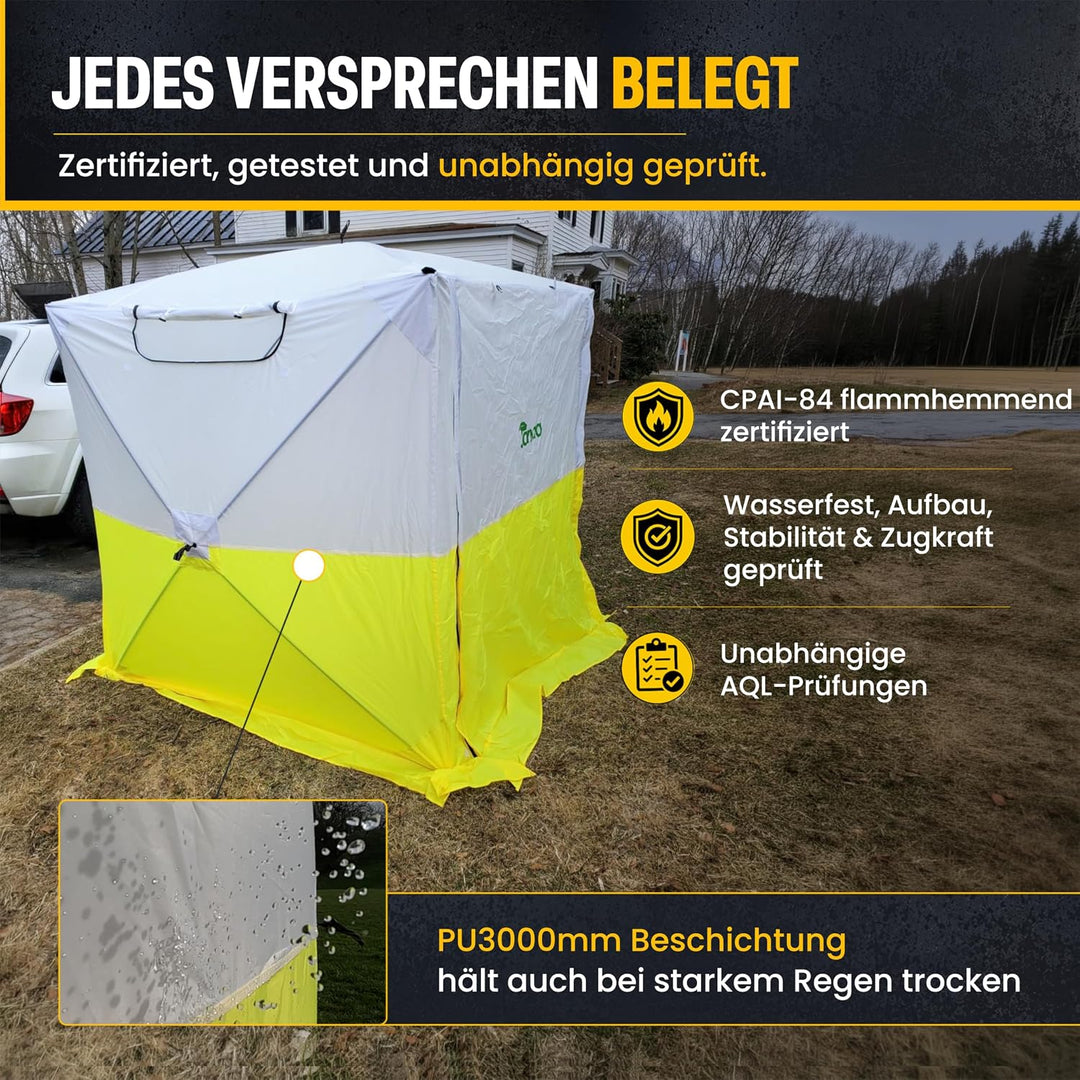 JAX3 Professionelles Arbeitszelt, Pop-Up, UV50+, 1,8 x 1,8 x 2,5 m, sofortiger schneller und einfach