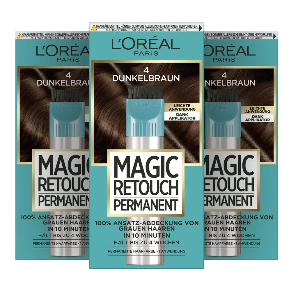 L'Oréal Paris Ansatz-Abdeckung zum Kaschieren grauer Haare, Langanhaltender Haar Concealer, Magic Re
