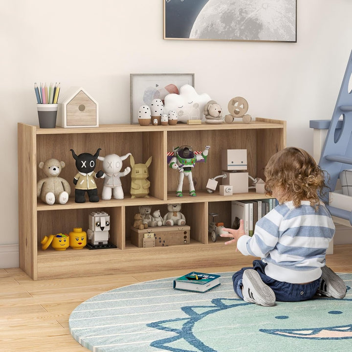 KOMFOTTEU Spielzeugschrank Kinder, Spielzeugregal mit 5 Fächer in 2 verschiedenen Grössen, Kinderreg
