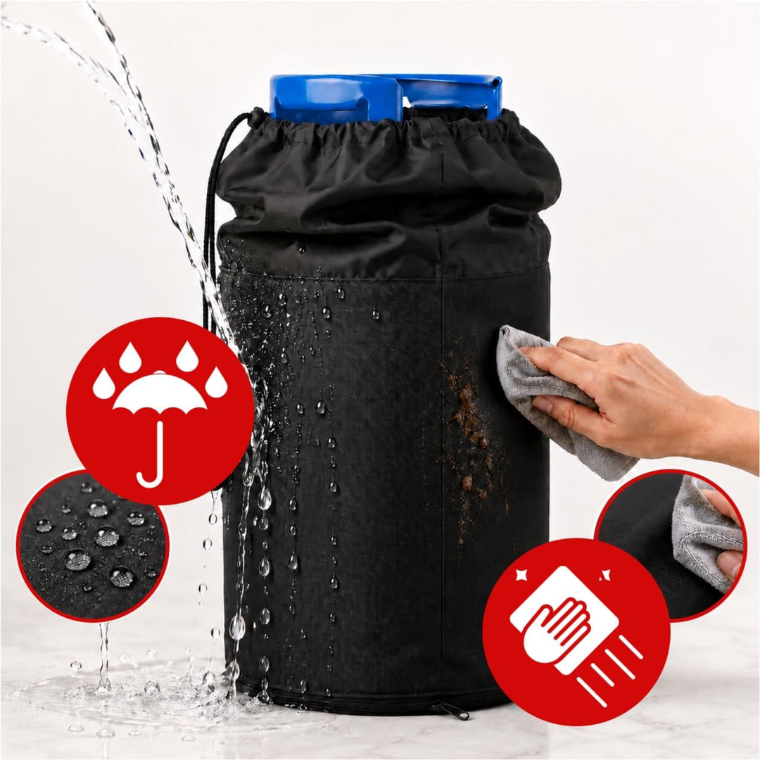 Gasflaschen Abdeckung 11 kg für Grill und Camping Gasflaschenhülle mit Kordelzug Reissverschluss sta