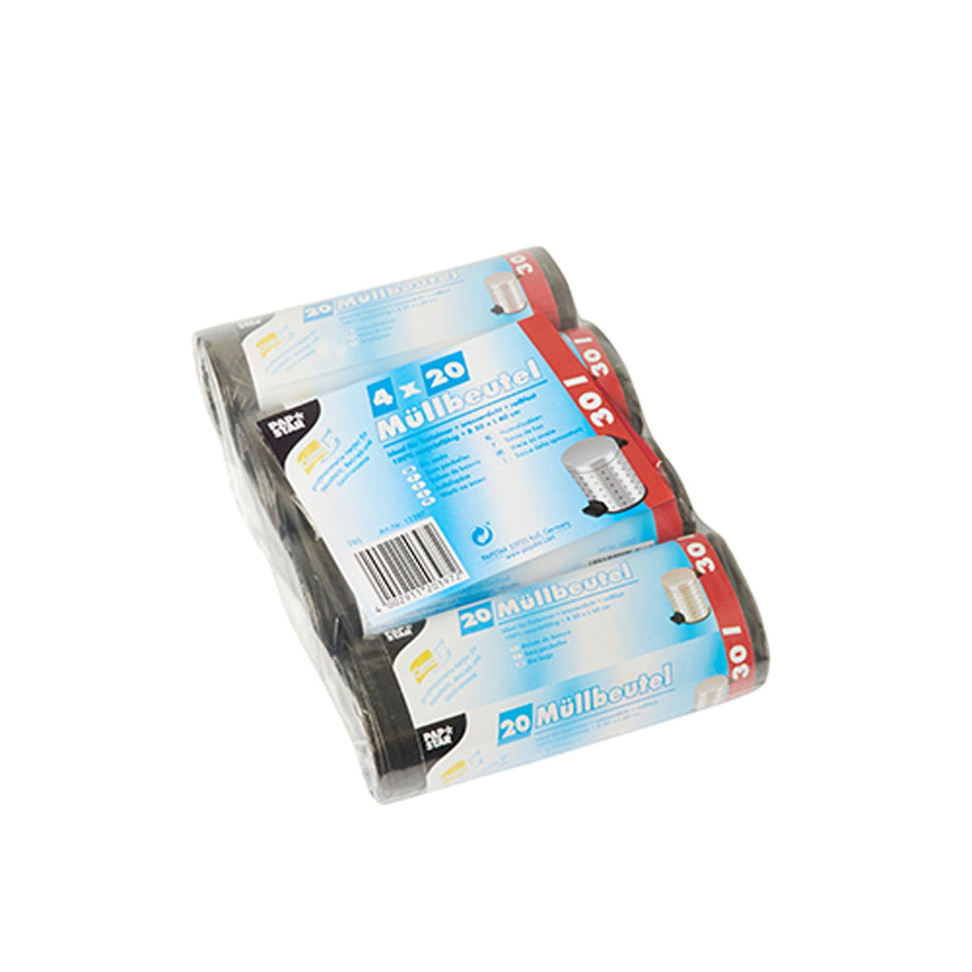 PAPSTAR 1 Karton = 5x80 Müllbeutel, LDPE 30 l 60 cm x 50 cm grau