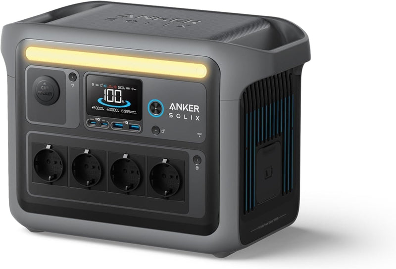 Anker SOLIX C1000 Tragbare Powerstation, LiFePO4, 1800W Solargenerator, 100% geladen in 58 Min. mit