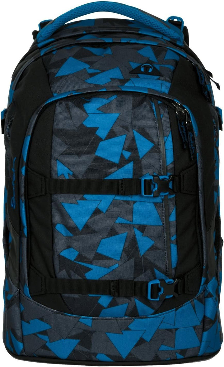 Satch Pack by Ergobag - 2tlg. Set Schulrucksack (+SchlamperBox Etui) - Blue Triangle
