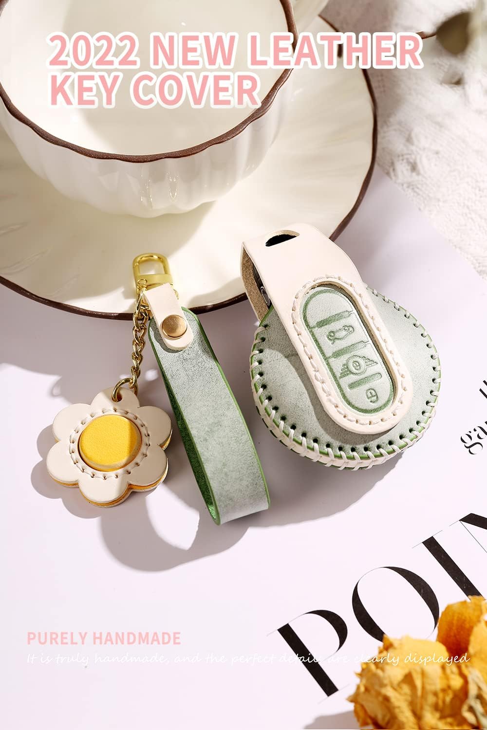 HIBEYO Autoschlüssel Hülle passt für BMW Mini Schlüssel hülle Nebelwachsleder Schutzhülle für Mini F