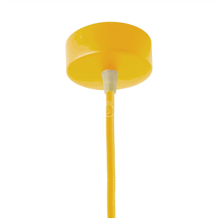 AMARCORDS - 3 Baldachin rosetten aus Metall, Farbe ZITRONE, Lampengehäuse komplett mit Kabelklemmenz