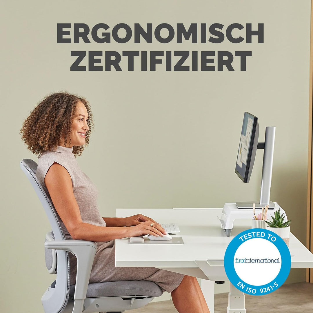 Fellowes Breyta Mauspad mit Handgelenkauflage – Sand, mit HEX Cushion Technology Silikonpolster, rut