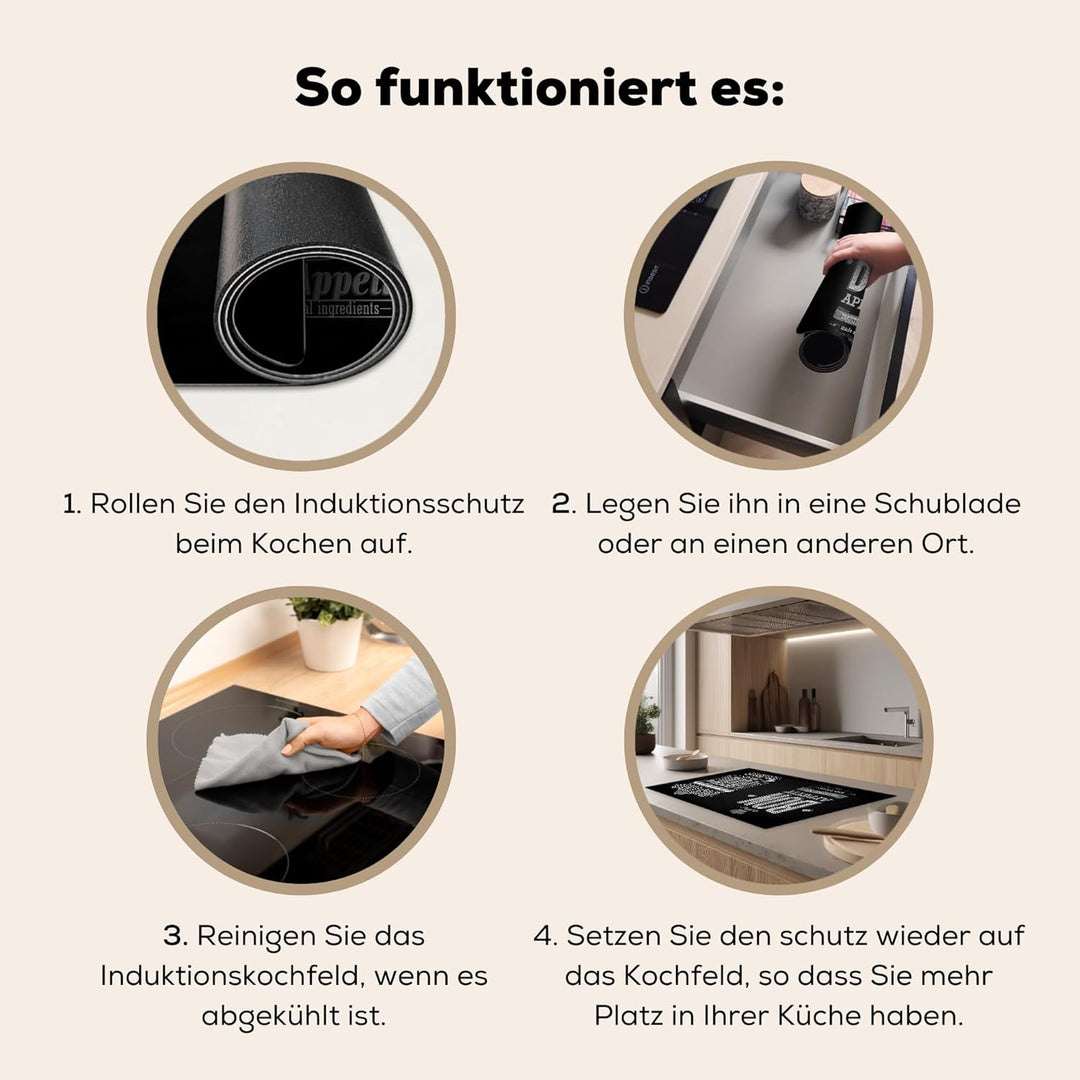 KitchenYeah© Herdabdeckplatte Einteilig Küche Herdabdeckung Ceranfeld Kochfeld Abdeckung Induktionsk
