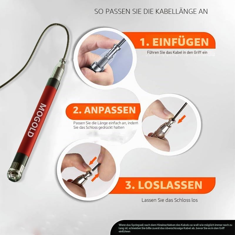 2-in-1 Speed Rope: 2mm for Boxing/MMA & 3mm for CrossFit - Tool-Free Adjustable Cable System with Du
