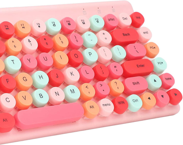 Bewinner Kabellose Tastatur und Maus mit 86 Tasten, Süsse Gaming Tastatur, 1200 DPI, Maus, Süsse Mis