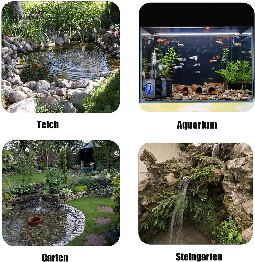 everfarel 3000/3600/4500/L/H ECO Teichpumpe Pumpe Filterpumpen Wasserpumpe für Gartenteiche (7000 L/