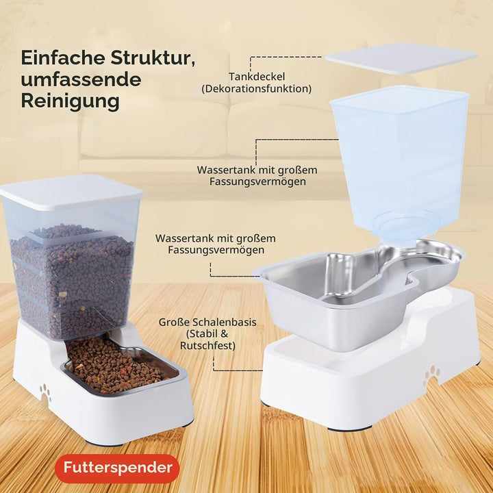 5L Automatischer Hundefutterspender und Hundewasserspender Katzenfutterspender und Katzenwasserspend