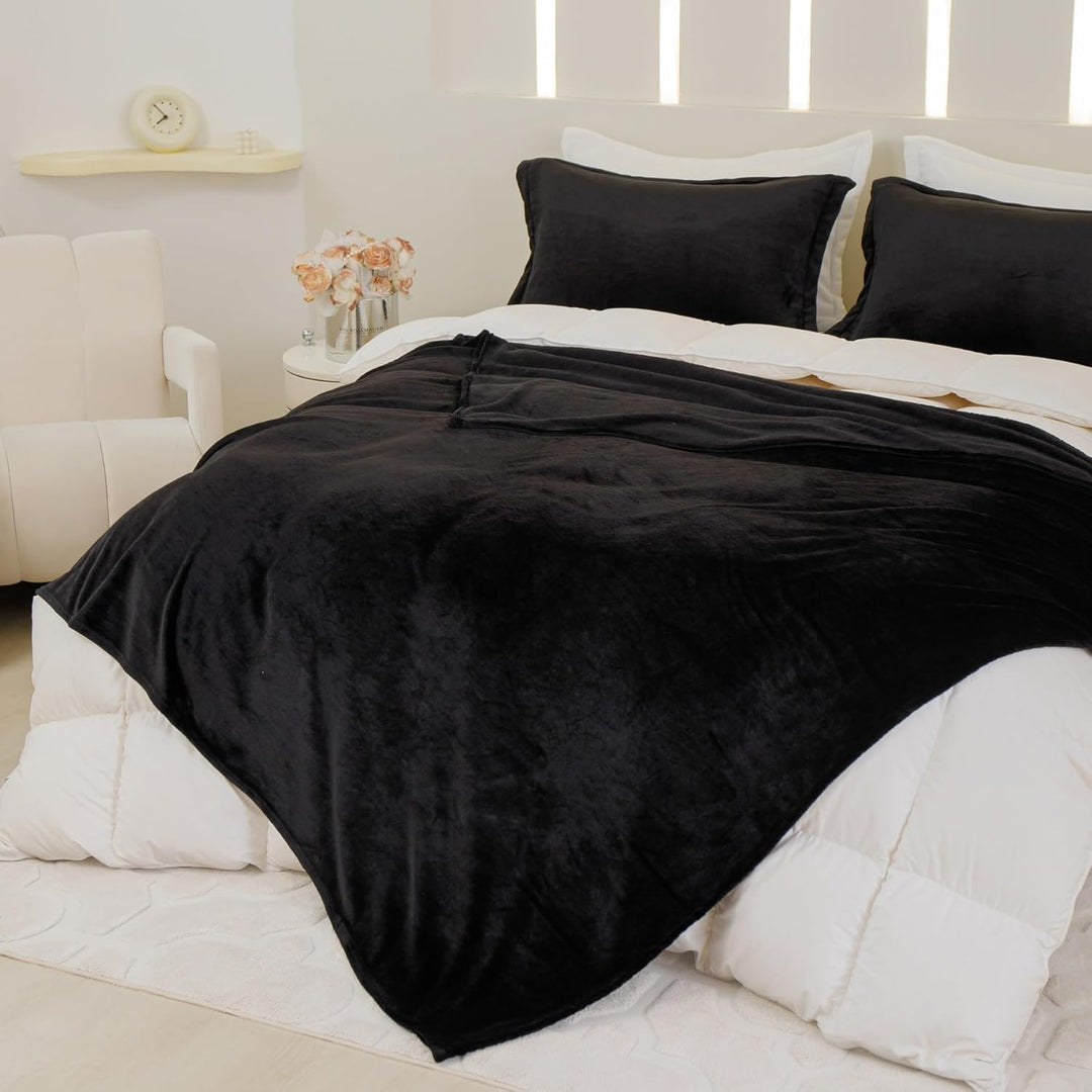 Kuscheldecke Flauschig Winter Warm Schwarz Fleecedecke Kuscheldecke 150x200 Weich Kuschelig Flanell