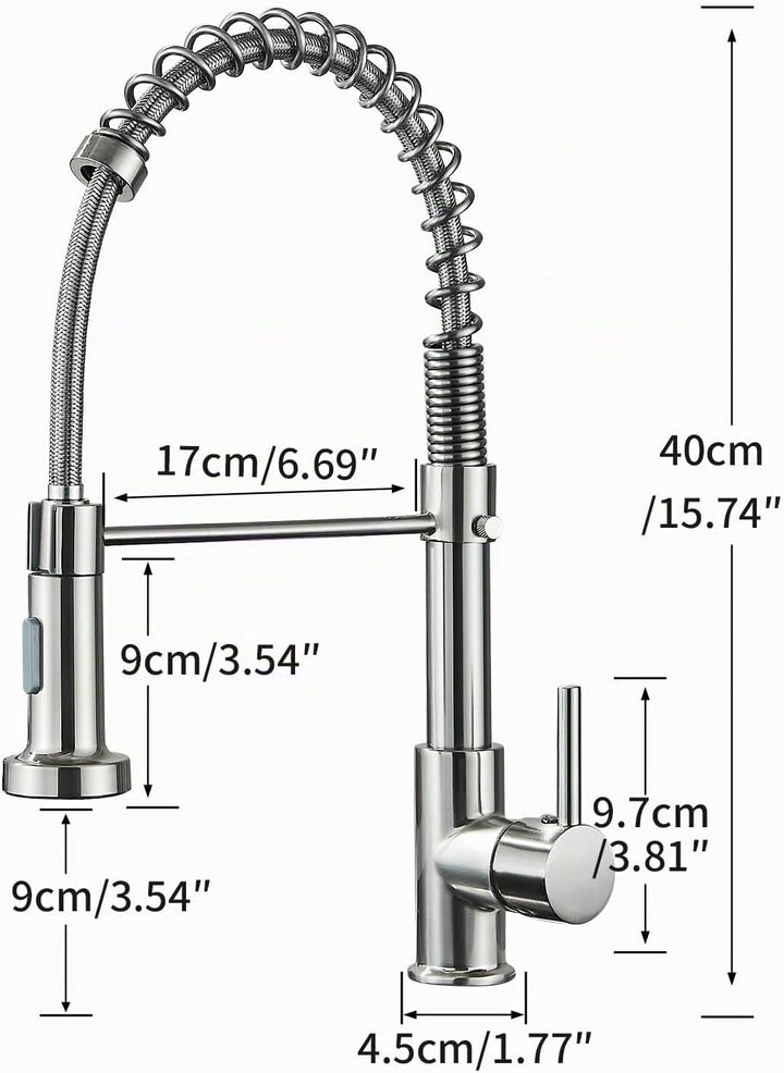 Wasserhahn Küche Hoher Bogen Hochdruck Küchenarmatur mit Herunterziehen Brause Armatur 360° Drehbar