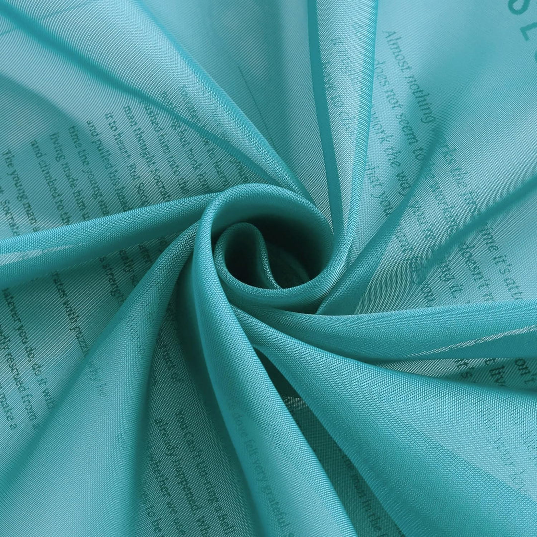 Yujiao Mao Uni Farbe Voile Freihandbogen Schals Querbehang Deko Gardinen Aqua BxL 140X600cm BxL 140X