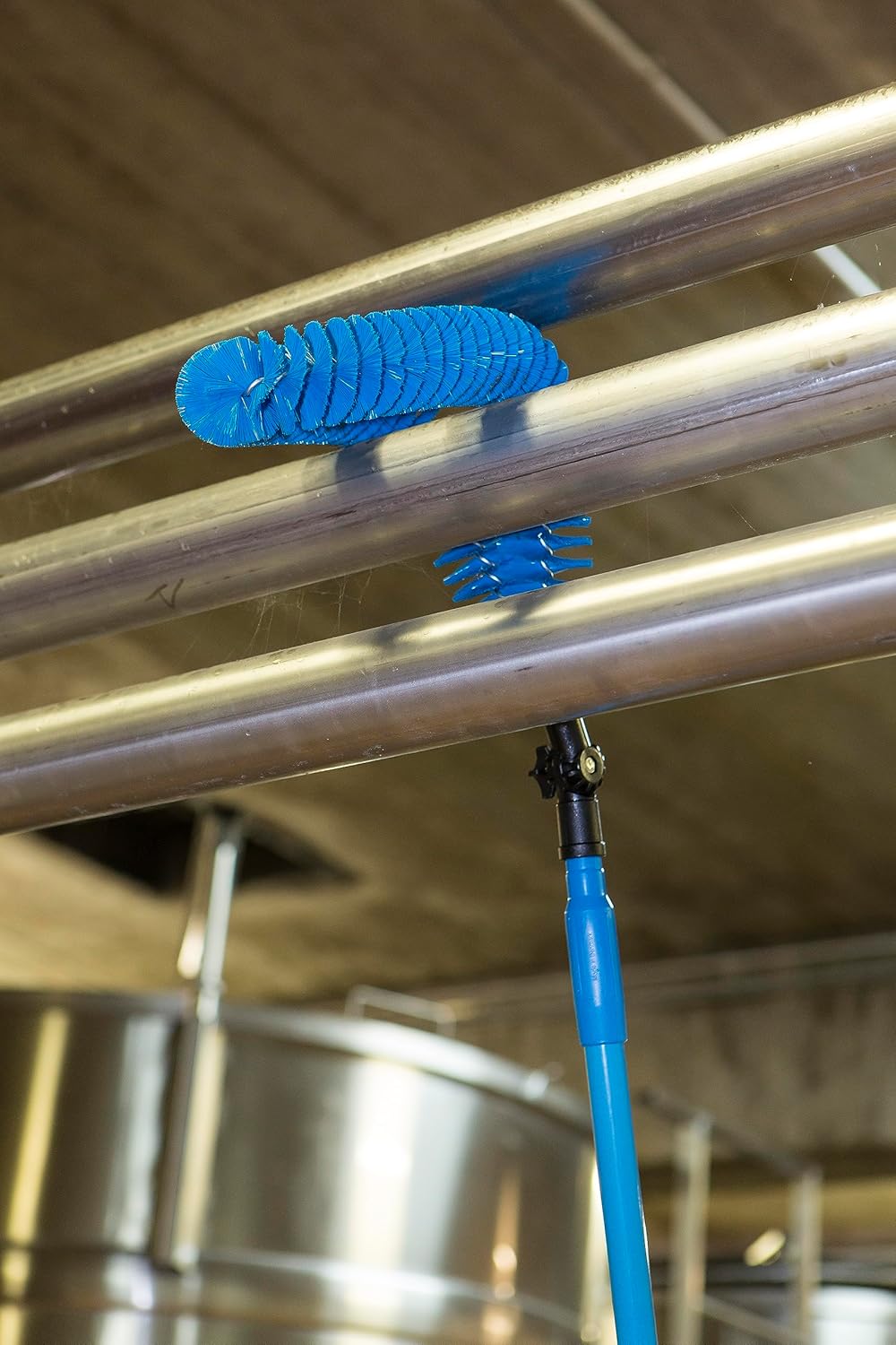 Medium externe buizenreinigerin hoek verstelbare borstel, in vorm buigbaar, met medium blauwe polyes