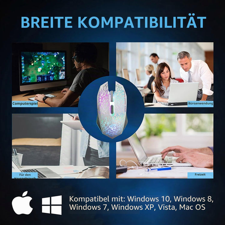 Uiosmuph M2 kabellos wiederaufladbar Gaming Maus Optische geräuschlos Mäuse mit Nano Empfänger 6 Tas