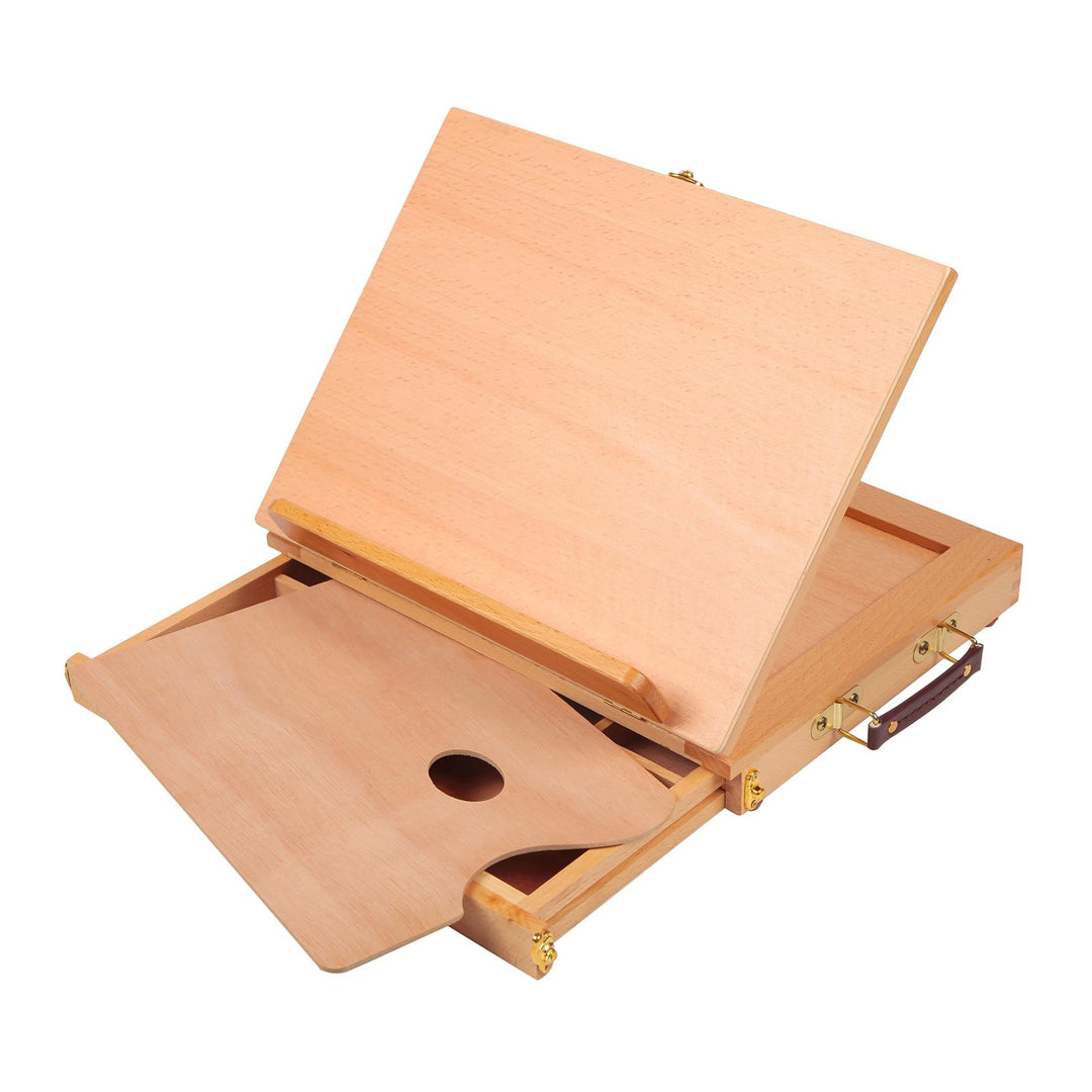 COOZEE einstellbare Tabletop -Skizze Staffelei, tragbarer Massivholz -Schreibtisch Trailsel mit Lage