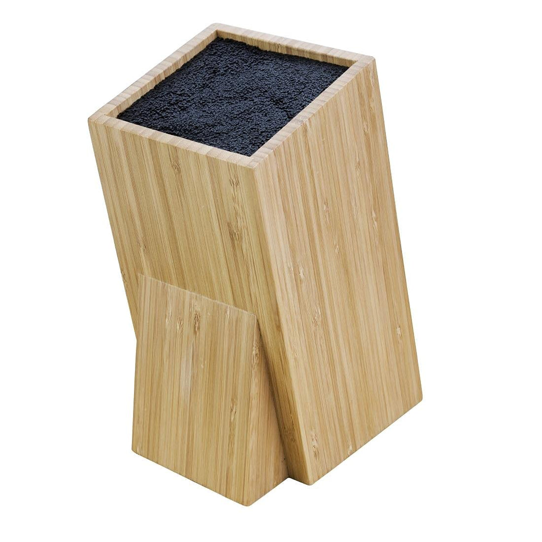Vogue Messerblock aus Holz mit Borsten, Universal-Messerblock aus Bambus, Grösse: 24,5 (H) x 12 (B)
