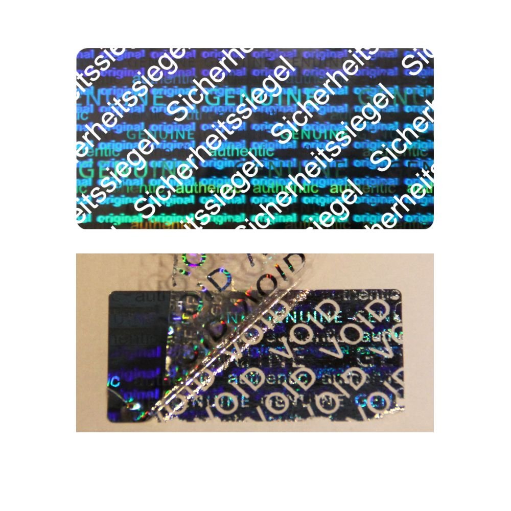Hologramm VOID Sicherheitsetiketten"Sicherheitssiegel" auf Rolle - 40 x 20 mm - 1000 Stück (Weiss),